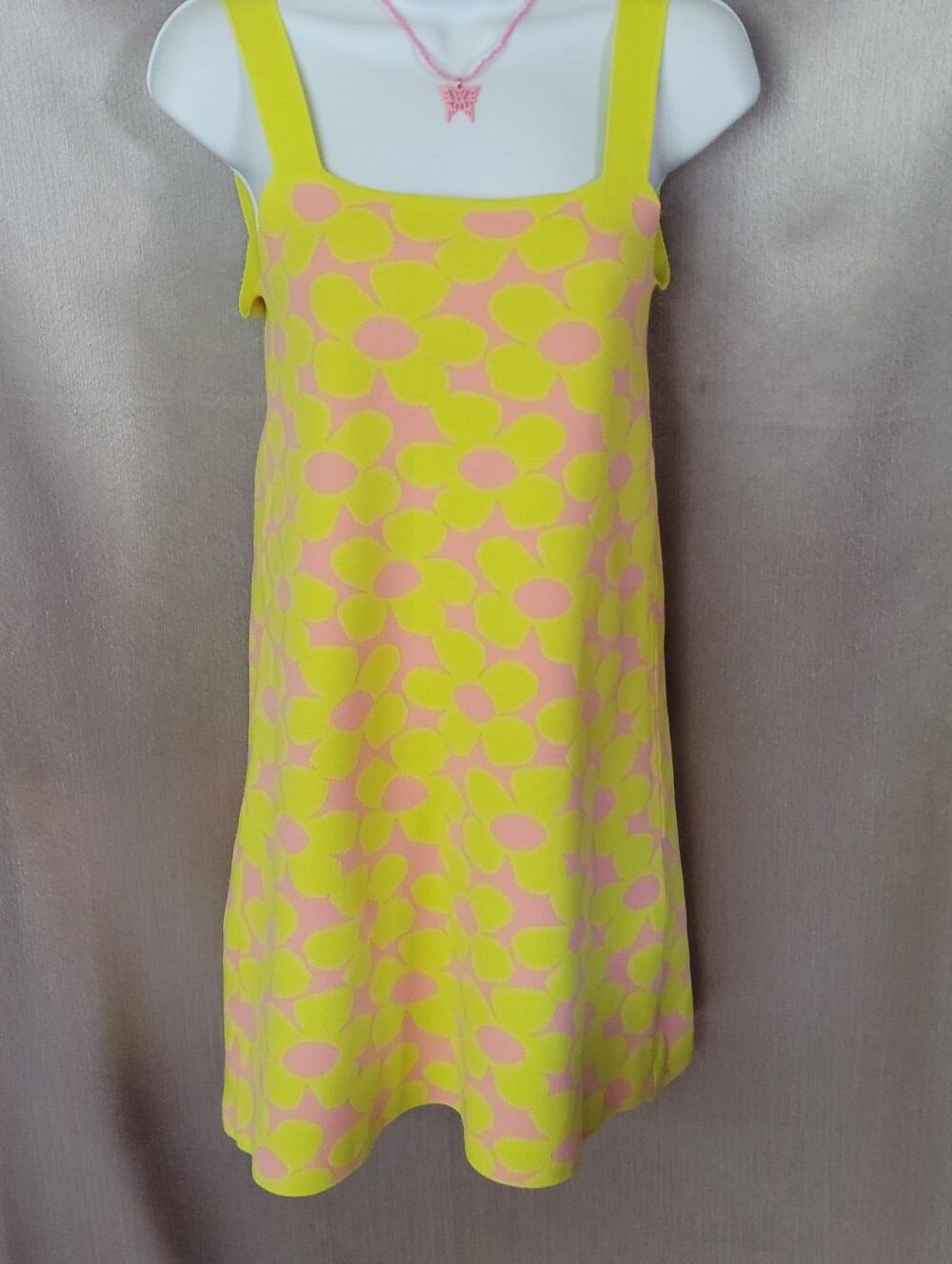 Girls Yellow and Pink Floral Shift Dress
